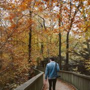 man standing on path at symonds yat