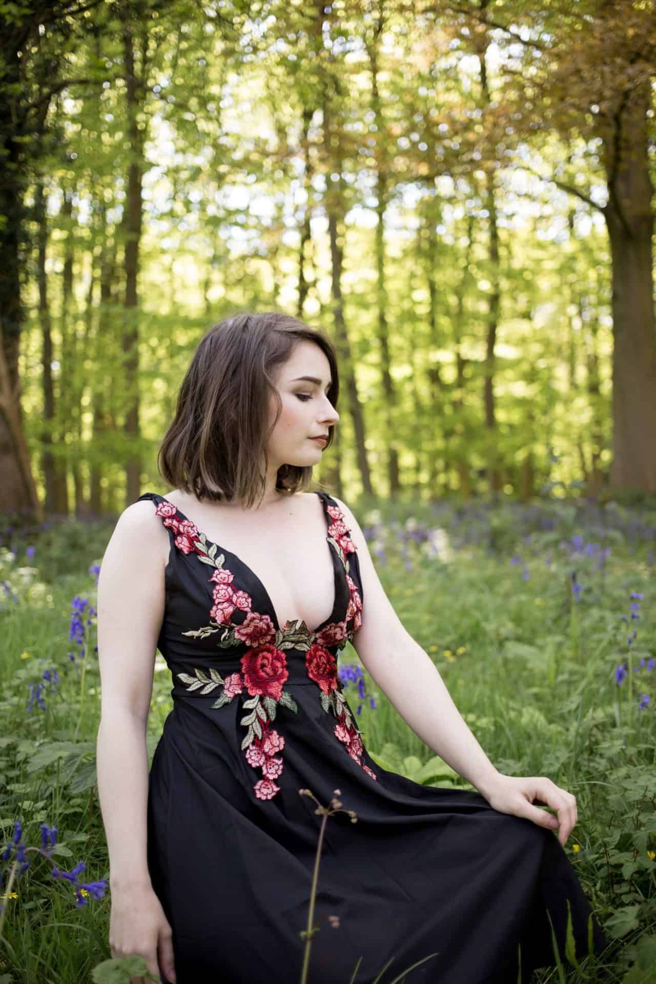 embroidered floral dress
