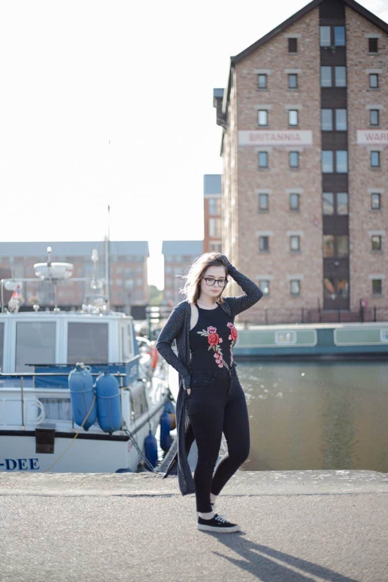 embroidered halter top outfit