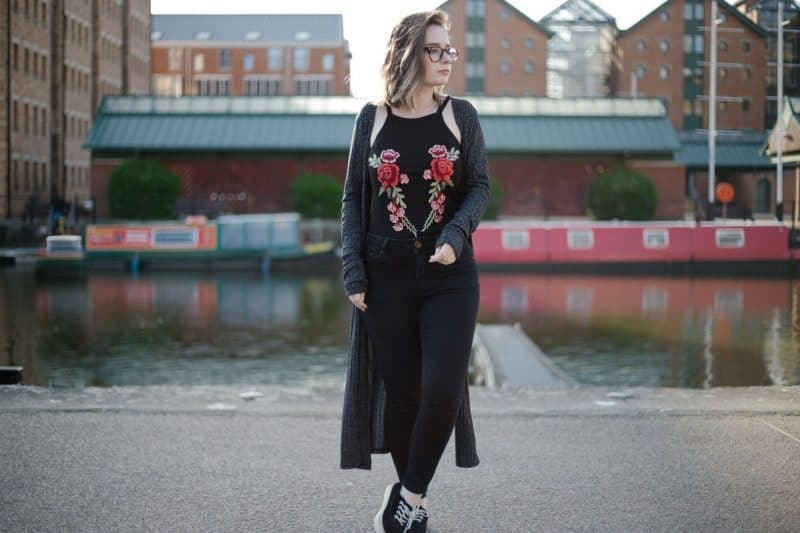 embroidered halter top outfit