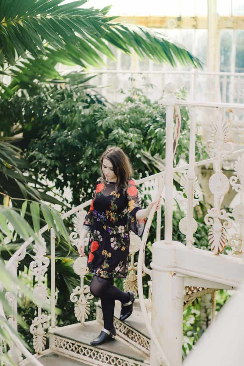asos boohoo floral mesh dress