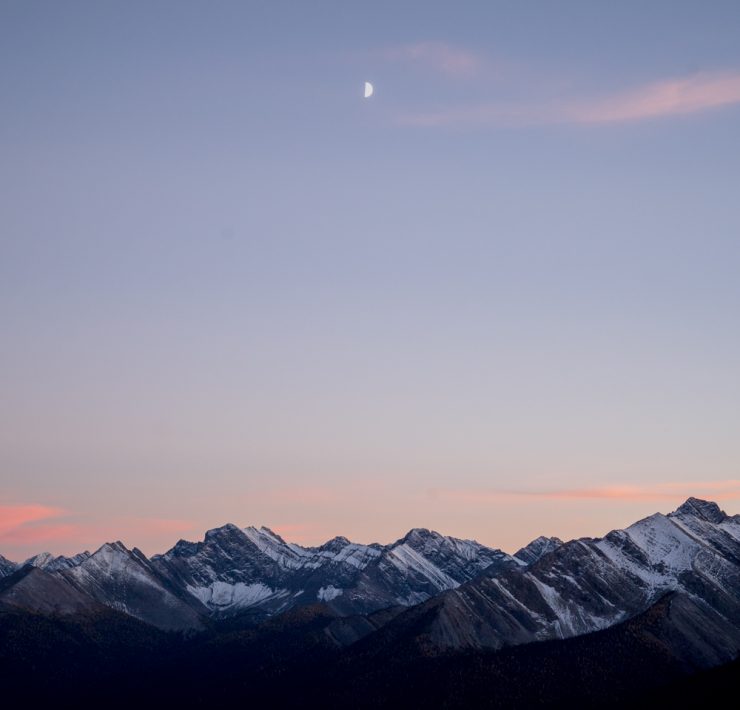 sunset at sulfur mountain banff alberta canada
